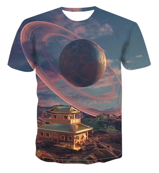 

3d new popular new anime ghost landscape creative art design colorful and 3d print shirts aesthetic hippie humor men clothing