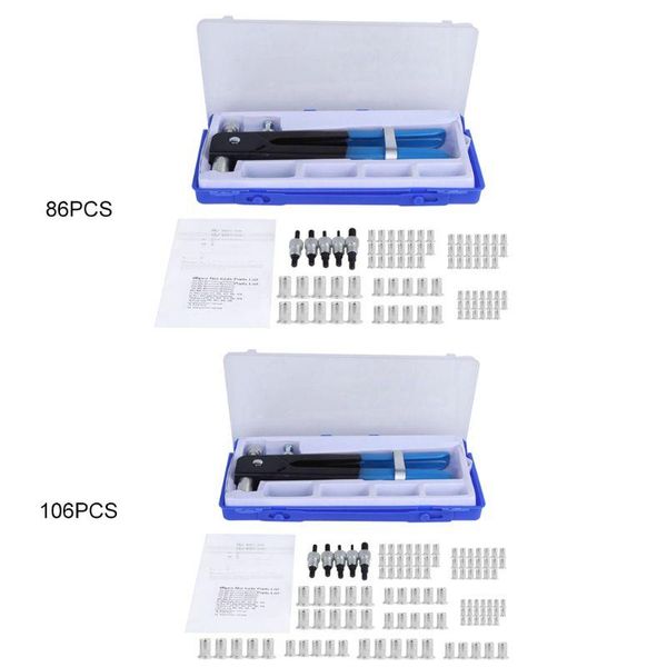 

многофункциональные 86/106 шт ручной заклепка гайка установки клепальщик kit резьбовая гайка rive ключ bal набор инструментов мощный ремонт