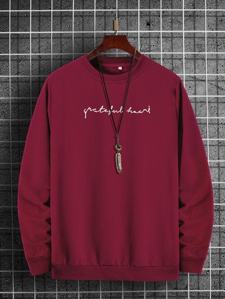 

men letter graphic round neck sweatshirt o0pj#, Black