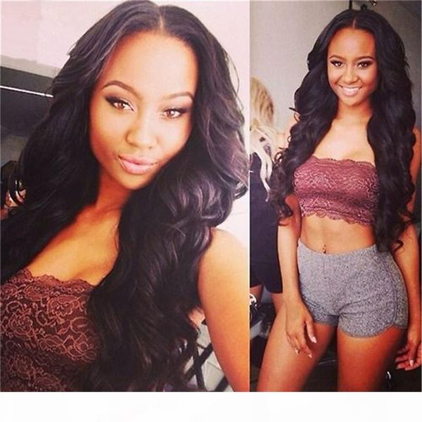 

100% unprocessed brazilian body wave wig with baby hair brazilian glueless full lace human hair wigs for black women, Black;brown