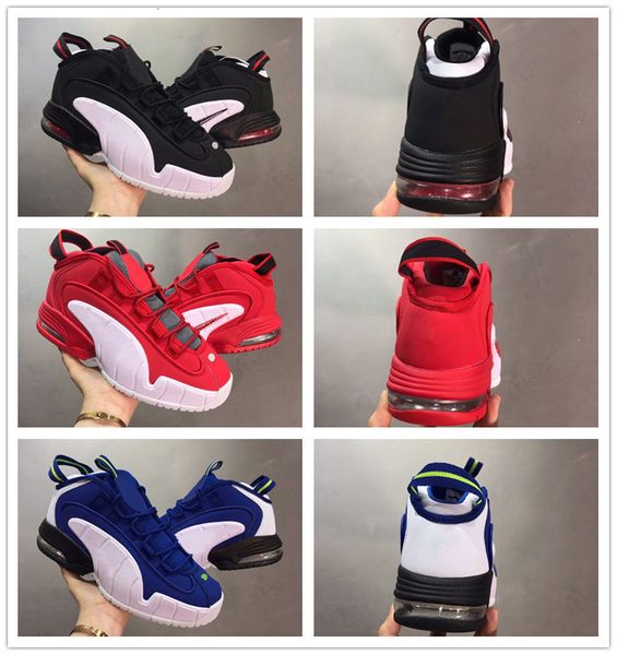 

penny 1 university red white black men basketball shoes cushion hardaway deep royal blue men athletic sneakers with box, White;red
