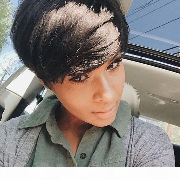 

6a brazilian hair full lace human hair wigs brazilian straight lace front wig glueless full lace wig for black women, Black;brown