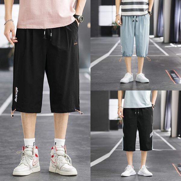 

fy4d8 summer beach pants korean men's casual breathable sports men's tooling capri outdoor casual loose pants beach style gp7qh, Blue