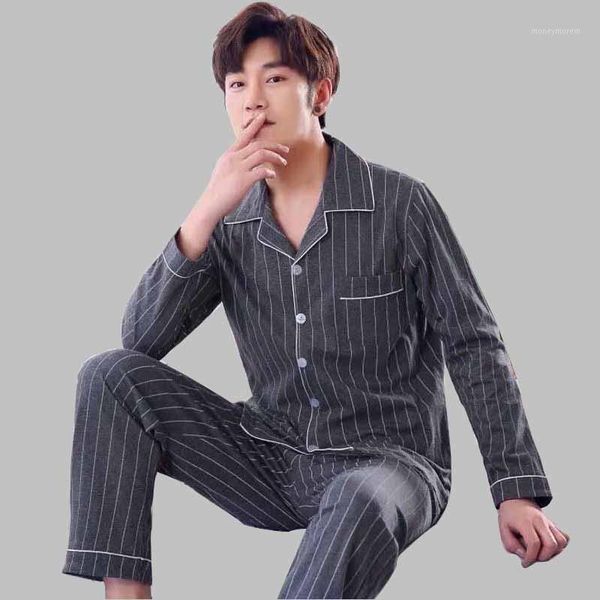 

men's sleepwear arrival fashion men cotton spring autumn young large elastic waist pajamas set comfortable1, Black;brown