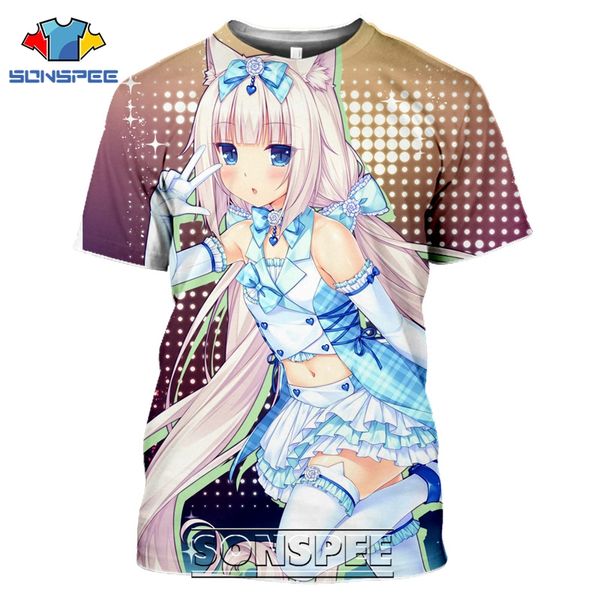 

nekopara anime girl ahegao 3d print shirts graphic kawaii harajuku men clothing