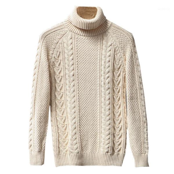 

men's sweaters 2021 brand quality 100% pure cotton autumn/winter men's turtleneck sweater casual warm pullover men sweaters1, White;black