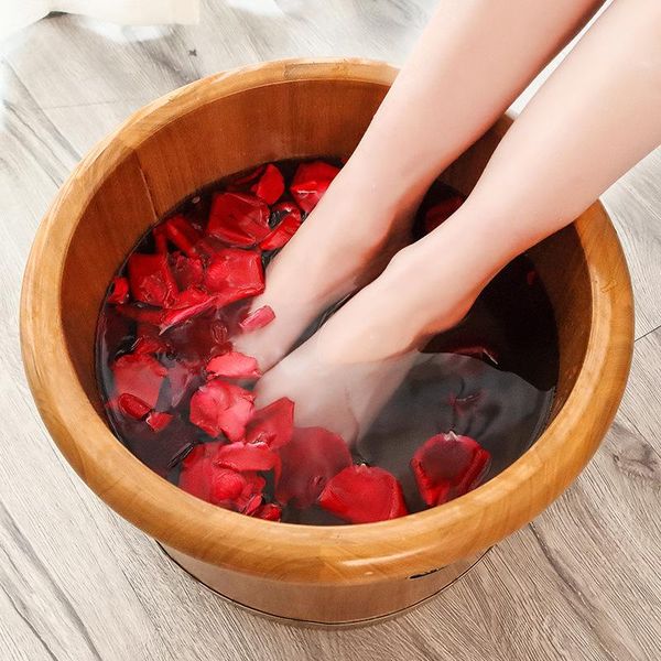 

bathing tubs & seats arrivals 25cm solid wood bubble foot barrel spa pedicure washing footbath soaking feet household home tub