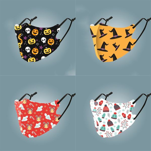 

детские взрослые mouth маска 6 слоев пыл маски для лица cartoon printed моющегося анти ветровые теплые маски дышащего respirato # 507, Black