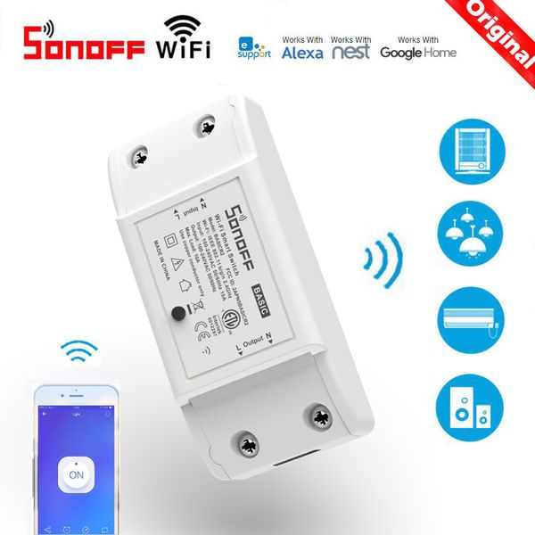 

sonoff basic wireless wifi switch remote control automation module diy timer universal smart home 10a 220v ac 90-250v
