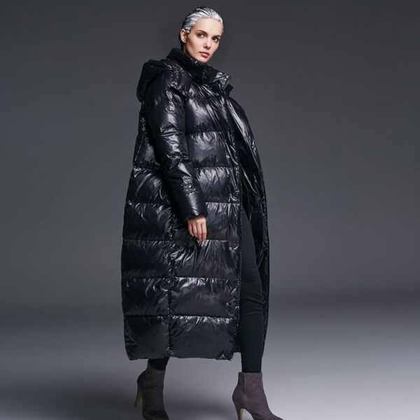 

2019 winter white duck feather heavy snow coat, clothes, women's coat with hat, large size robe