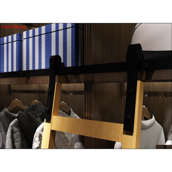 

6ft 8ft 10ft rustic quiet glide rolling library ladder kit sliding track black rollin qylhls homes2011