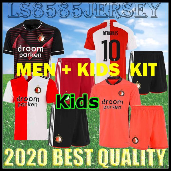 

adults kids kit 20 21 feyenoord soccer jersey kokcu football shirt berghuis camiseta de futbol jorgensen camiseta de fútbol 2020 2021 senesi, Black