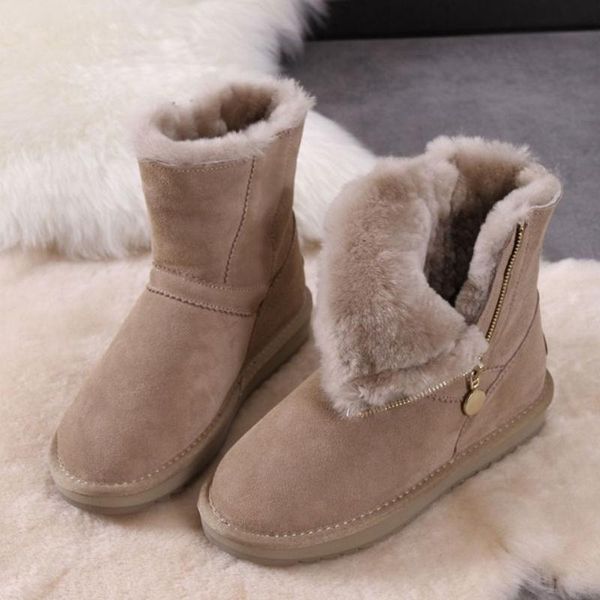 

2020 new winter women snow boots female fashion zipper thick bottom non-slip warm cotton boots student flat short 35-40, Black