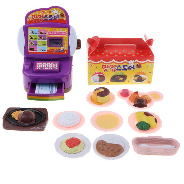 

pretend play food store, cash register playset with dessert and other accessories educational toy set for kids