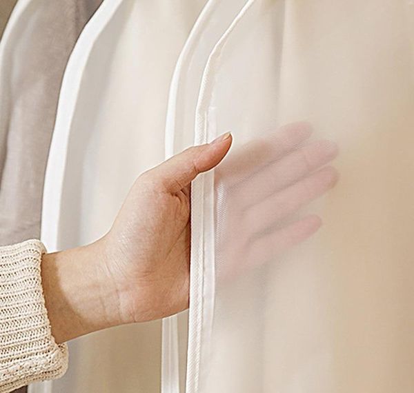

clear side-open clothes storage bag for household garment jacket shirt coat dust moisture proof protection cov jllxel bdefight