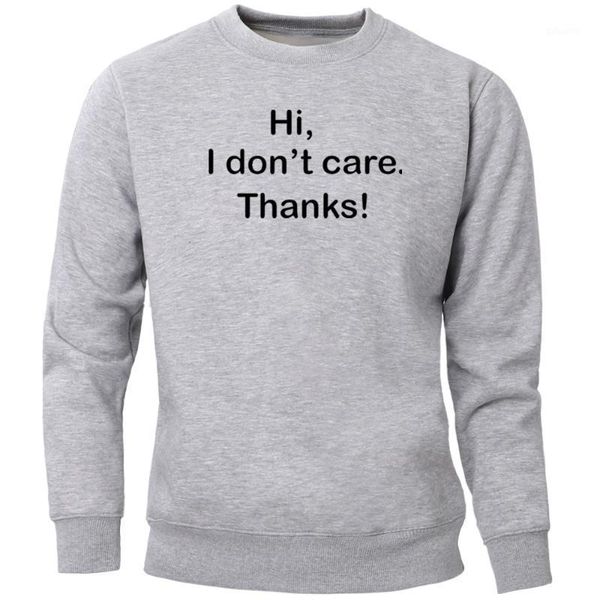 

hi i don't care thanks hoodies men funny print sweatshirts crewneck sweatshirt hoodie 2020 jumper autumn fleece warm sportswear1, Black