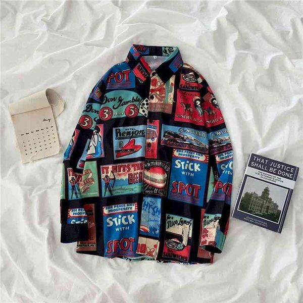 

spring women loose long sleeve shirt casual fashion blouse korean vintage style harajuku goth flower retro clothes, White