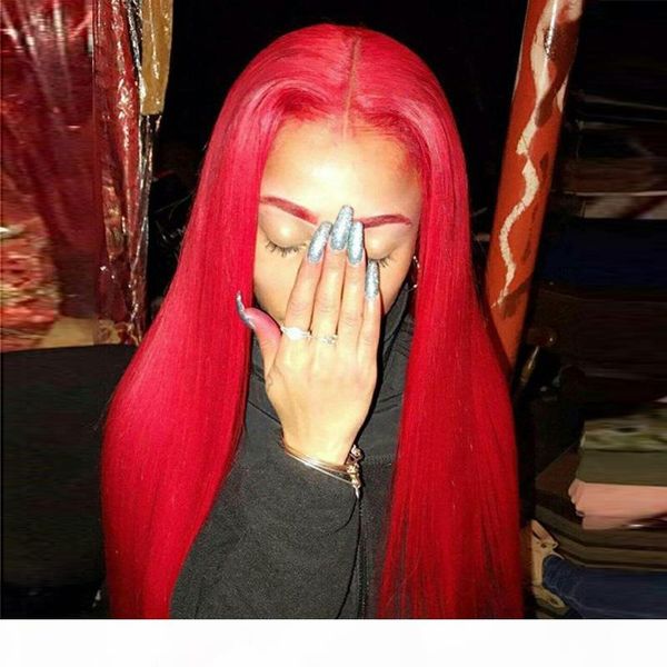 

красный человеческих волос фронта шнурка цветное pre щипковых virgin бразильский glueless ombre красный цвет волос полный парик фронта парик, Black;brown