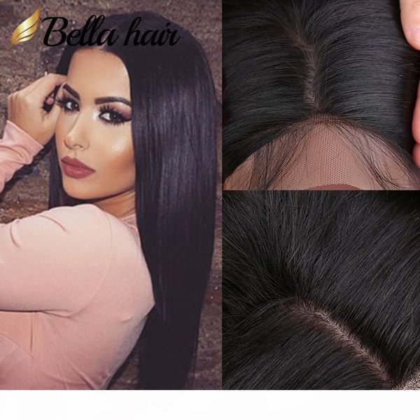 

silk base closure 4*4 silky straight brazilian malaysian peruvian indian virgin human hair natural color hair extensions bella hair, Black;brown