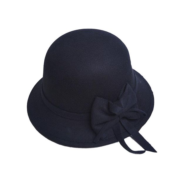 

bingyuanhaoxuan женщины vintage войлок круглый клош цветок лук fedora bowler caps
