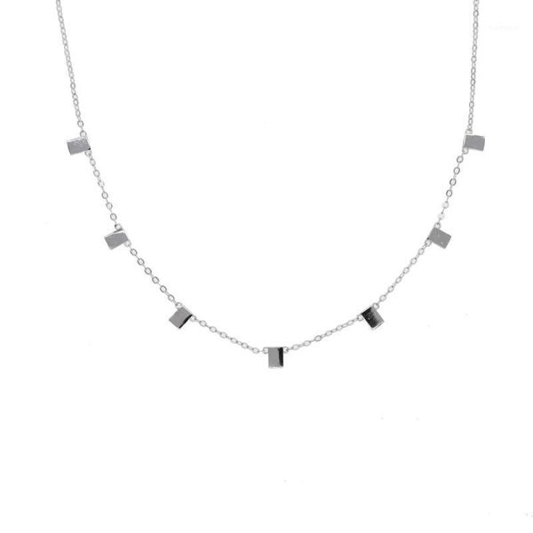 

geomtric square tag link chain choker elegant women girl gift 2020 fashion jewelry gold filled minimal necklaces1, Golden;silver