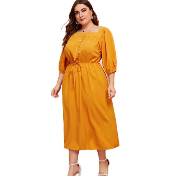 

new large women's spring and summer 200kg wear five point sleeve dress long skirt, Black;gray