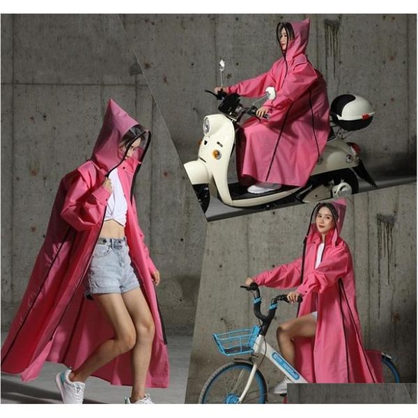 

women/men long raincoat rain jacket waterproof zipper hooded poncho bicycle motorcycle rainwear travel camping hiking p qylupq sweet07