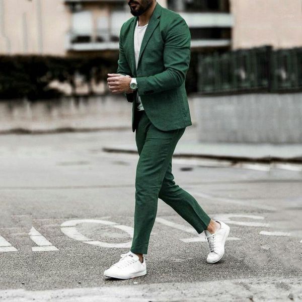 

tailored summer green business man suits man african attire groom tuxedo smoking jacket terno masculino outfit 2piece slim1, White;black