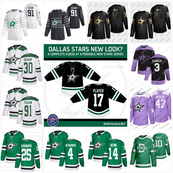 

youth dallas stars 2021 new black joel kiviranta jamie benn tyler seguin radulov heiskanen pavelski bishop khudobin zuccarello jersey, Black;red