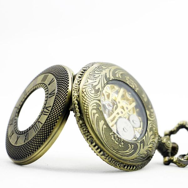 

бронзовая полая римская цифра рука ветер механические карманные часы длинные цепочки бронзовые сайты купить jellsyt, Silver