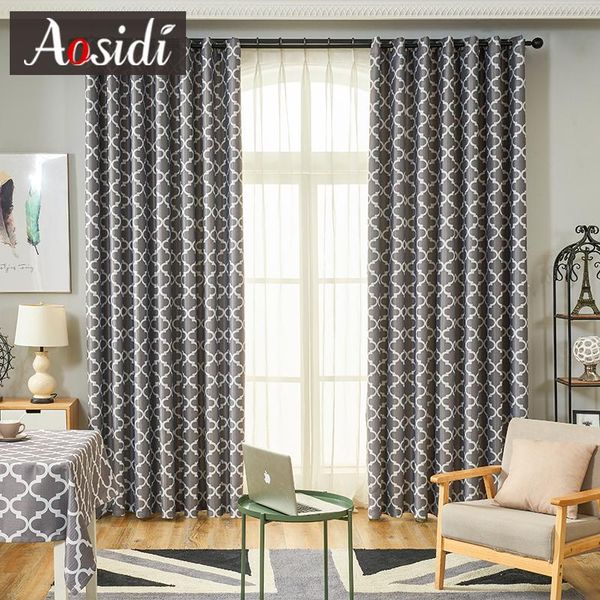 

gray endless print curtains for living room bedroom window modern blackout curtains kitchen cloth fabric blinds drapes