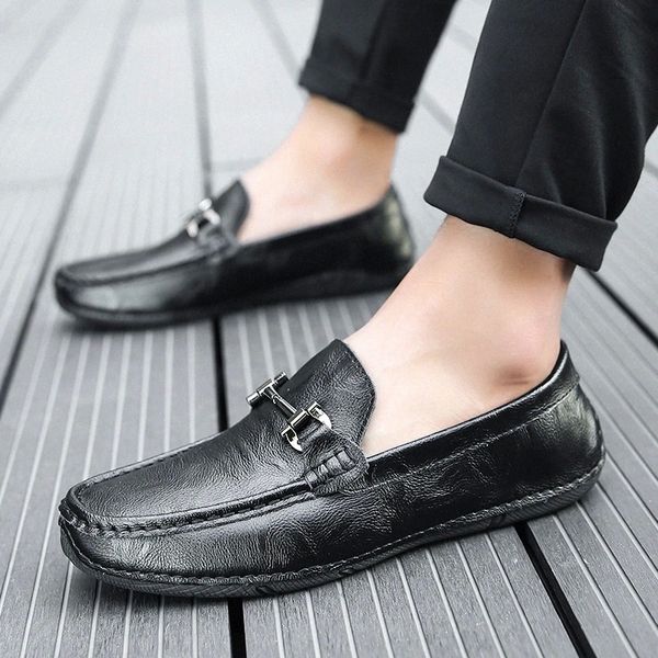

men's loafers comfortable flats slip on casual shoes men fashion breathable soft leather driving shoes moccasins men #nn5f