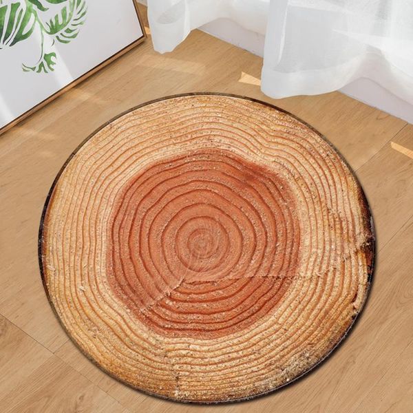 

nordic style 3d wood round carpet soft flannel sofa bedroom area rugs flannel anti-slip bedside carpets for living room1