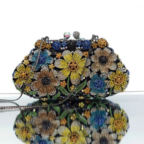 

evening bags female rhinestone crystal handbag clutch bag elegant lady clutches purse banquet wedding bridal chain wallet1