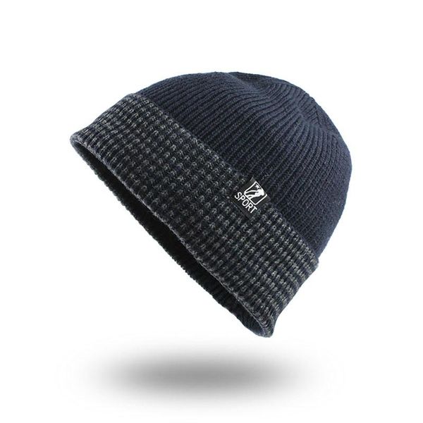 

flb] мужские зимние hat моды вязаные черные шапки осень hat толстый и теплый и bonnet skullies beanie soft вязаные шапочки f18044 sqchxc, Black;white