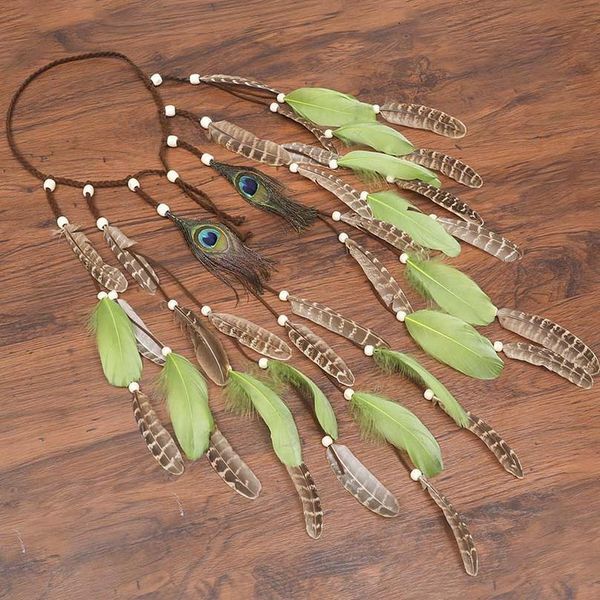 

haimeikang 2019 new boho colorful feather headband festival hippie hair band accessories for women styling peacock h qyljqy