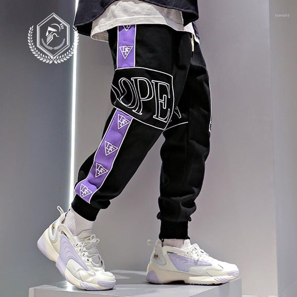 

men loose print harem jogger pants fashion ankle-length hip hop pants1, Black