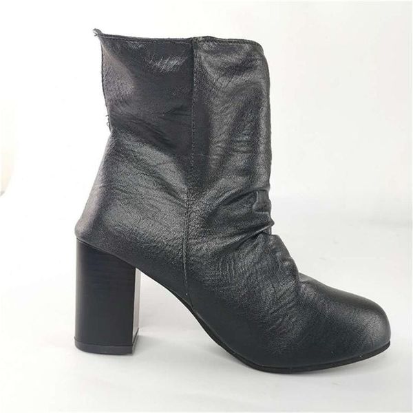 

женская обувь голеностопного насосы пу toe boots solid осень весна 2020 новый туфли на высоком каблуке botas mujer dropship, Black
