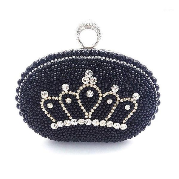 

evening bags women beaded chain black bag fashionwild female handbag for party and wedding girls one shoulder pearl bags1