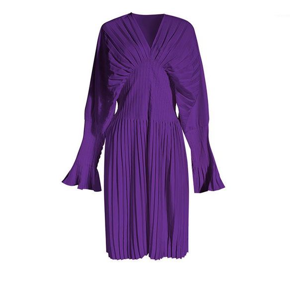 

women pleated v collar blouse long sleeve loose fit shirt fashion autumn 2020 high waist for female elegant clothes1, White