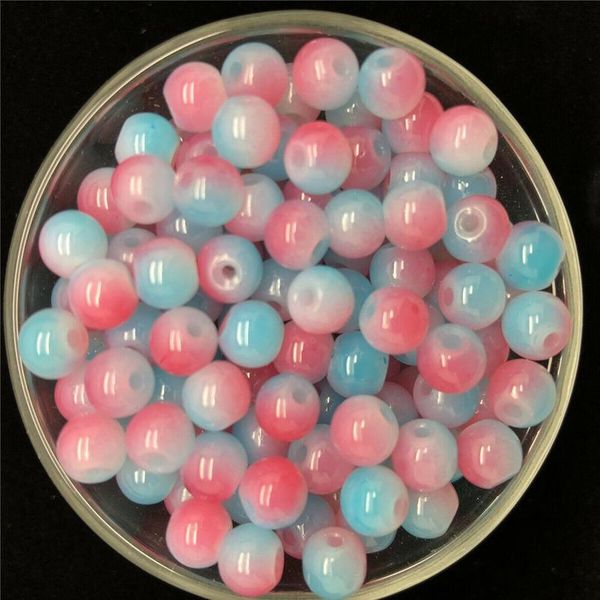 

new diy 4/6/8mm double color glass round pearl spacer loose beads jewelry making jlljss, Black