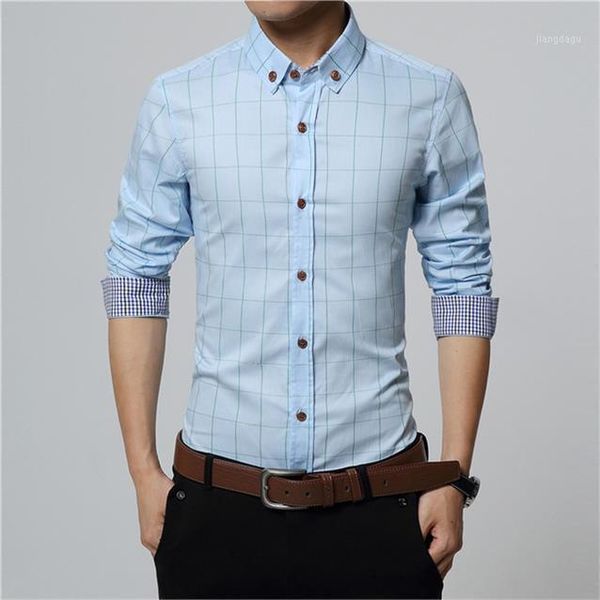 

new arrival casual plaid men's shirts slim fit summer cotton shirts long sleeve turn-down collar single breasted mens1, White;black