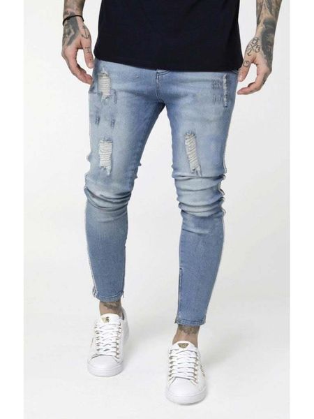 

men's jeans siksilk low rise denims - washed blue