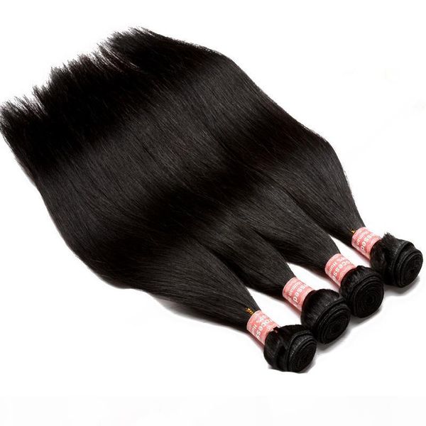 

brazilian hair weave bundles straight human hair extensions honey queen hair products remy natural color, Black