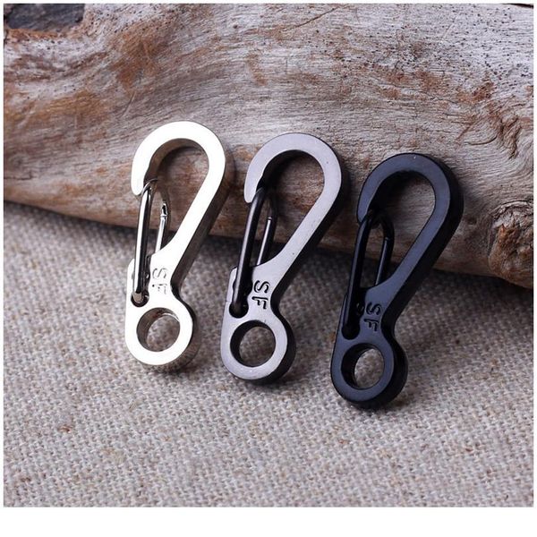 

100pcs mini sf spring backpack clasps hiking carabiners edc keychain camping bottle hooks paracord tactical survival ge jllghf