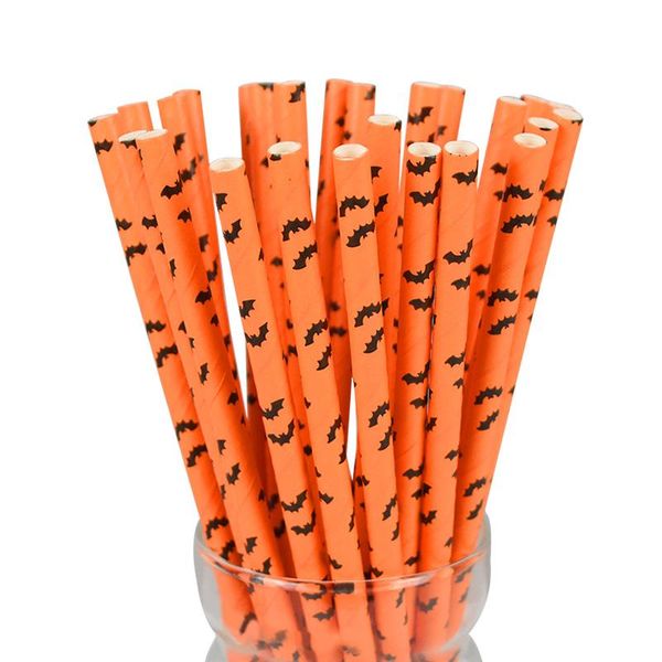 

50шт хэллоуин украшения бумаги соломка horrr тыква дух соломинкой для дома halloween party украшения принадлежности bbyqax wrhome