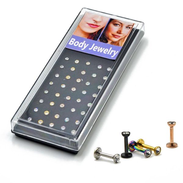 

bog internally thread 16g surgical steel cz gem ear cartilage tragus helix piercing labret lip studs ring piercing body jewelry q bbycll, Silver