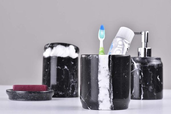 

bath accessory set 1pc original marble toothbrush organizer bathroom accessories for home and office -
