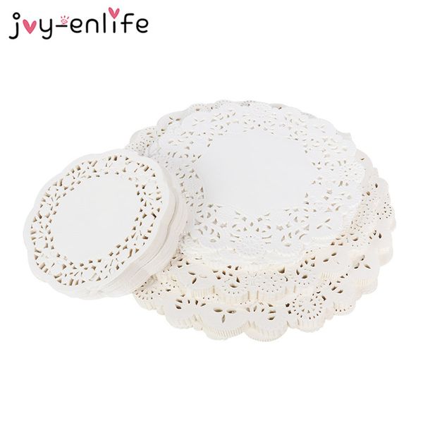 

200pcs round lace flower paper biscuit cones candy gift wrap coasters placemats wedding decoration birthday party