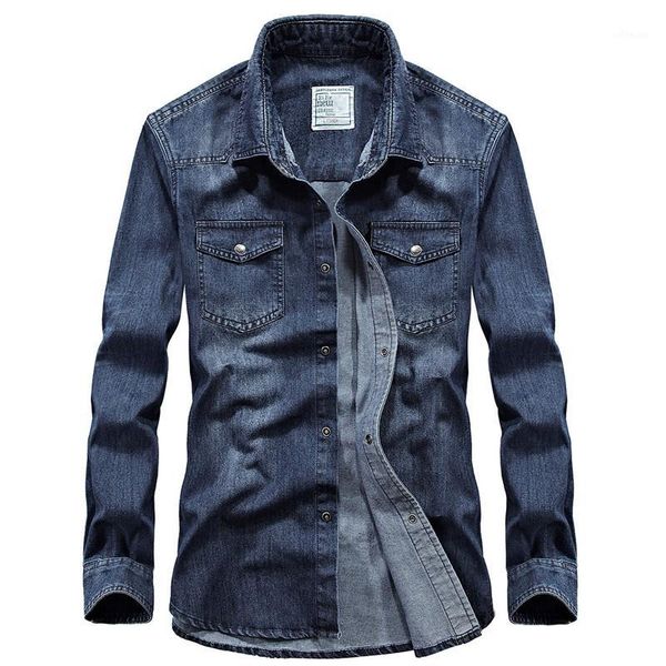 

brand denim shirt men autumn long sleeve cotton single breasted jeans shirt male casual cotton men shirts size s-4xl1, White;black